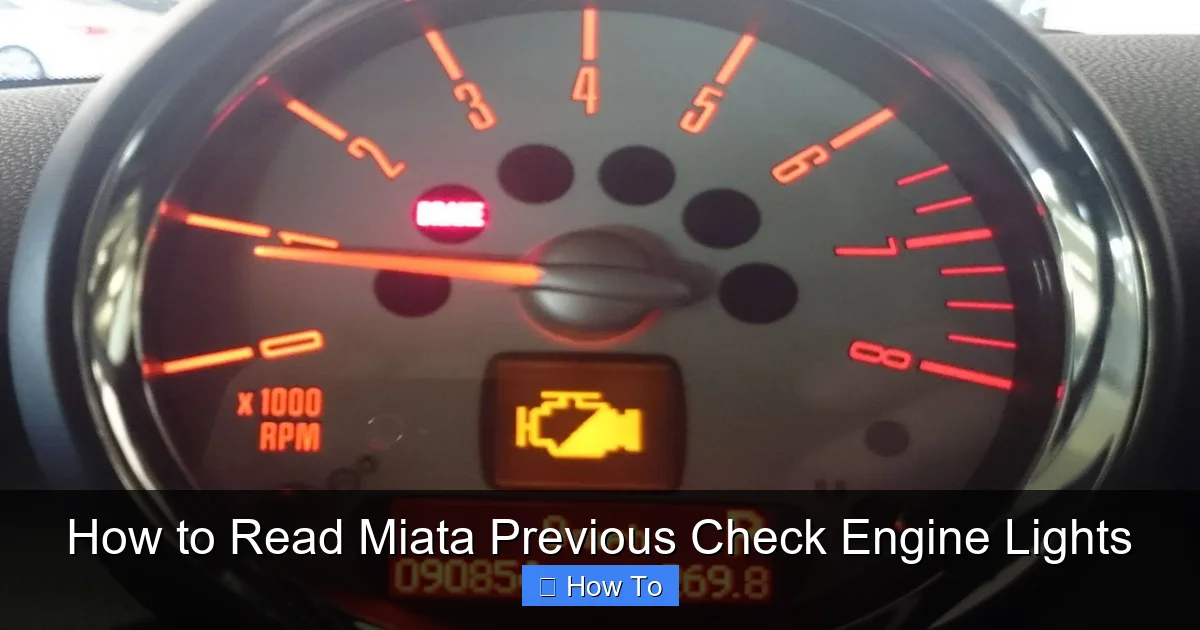 How to Read Miata Previous Check Engine Lights