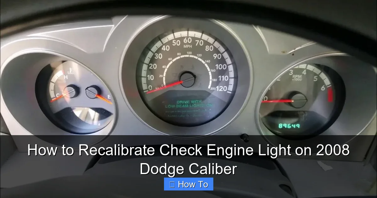 How to Recalibrate Check Engine Light on 2008 Dodge Caliber