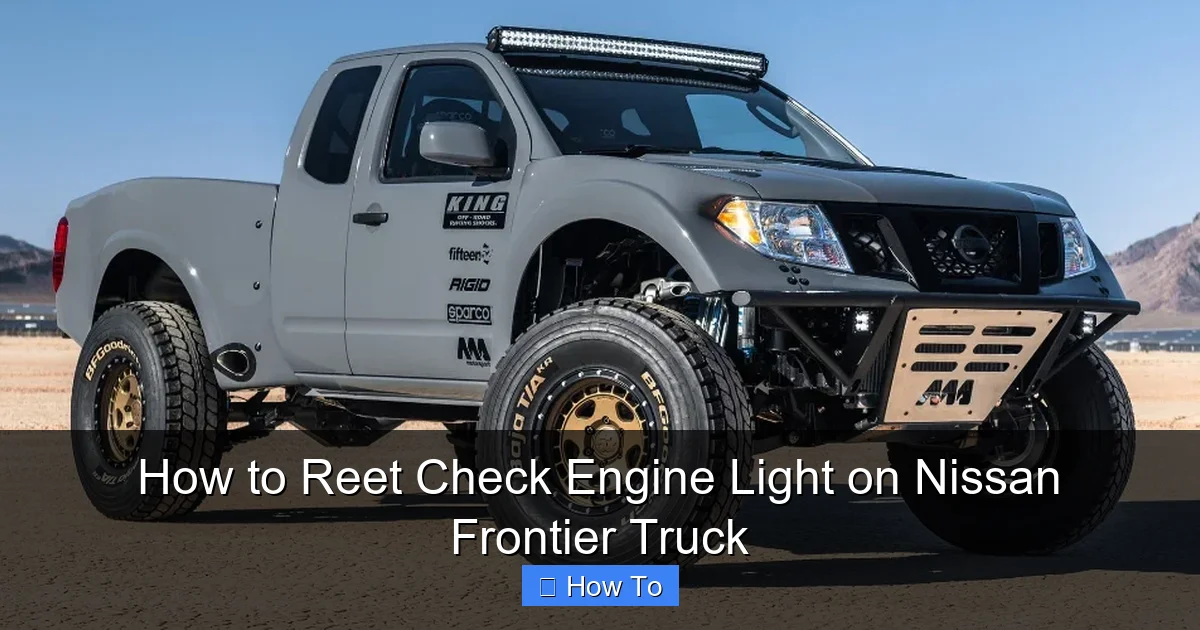 How to Reet Check Engine Light on Nissan Frontier Truck