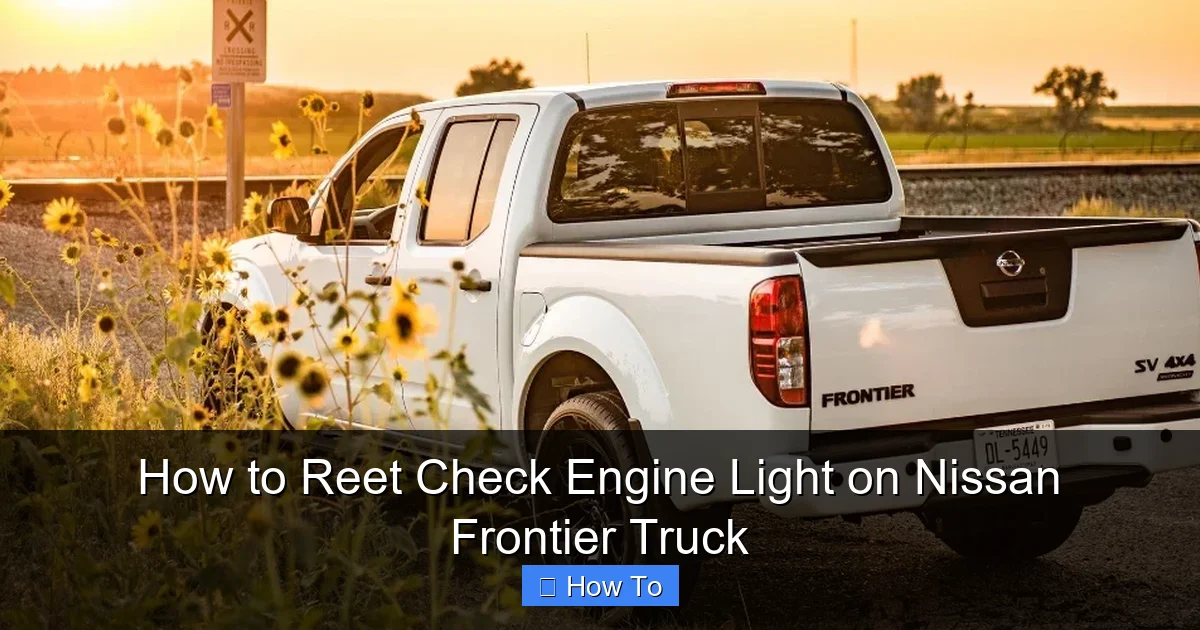 How to Reet Check Engine Light on Nissan Frontier Truck