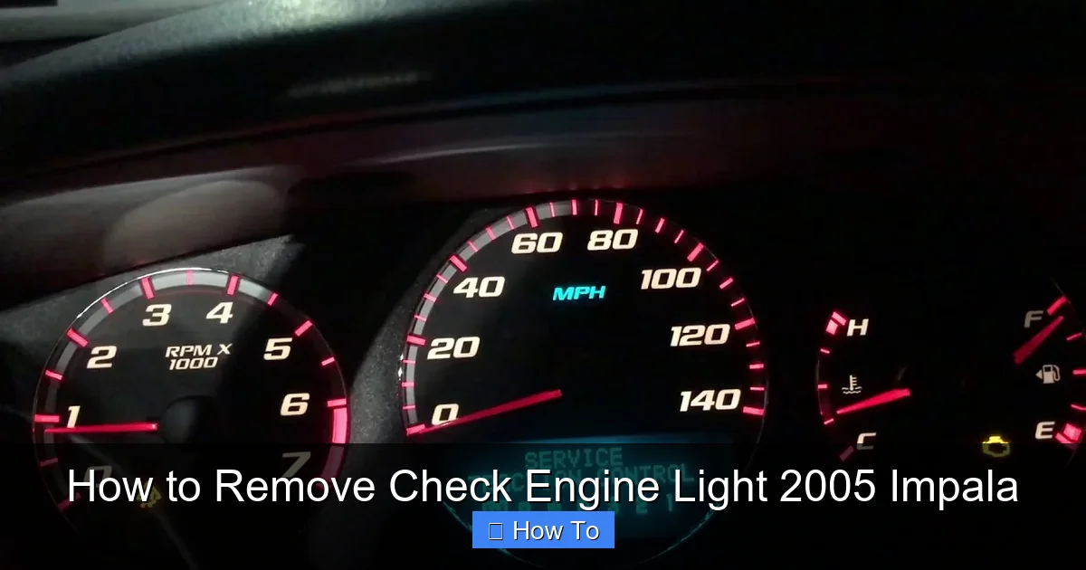 How to Remove Check Engine Light 2005 Impala