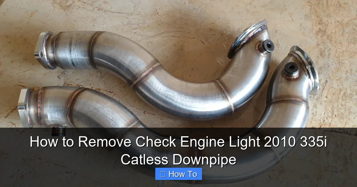How to Remove Check Engine Light 2010 335i Catless Downpipe
