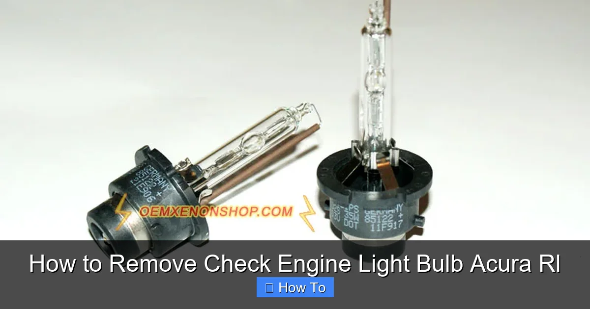 How to Remove Check Engine Light Bulb Acura Rl