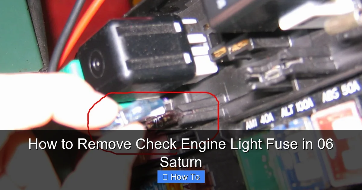How to Remove Check Engine Light Fuse in 06 Saturn