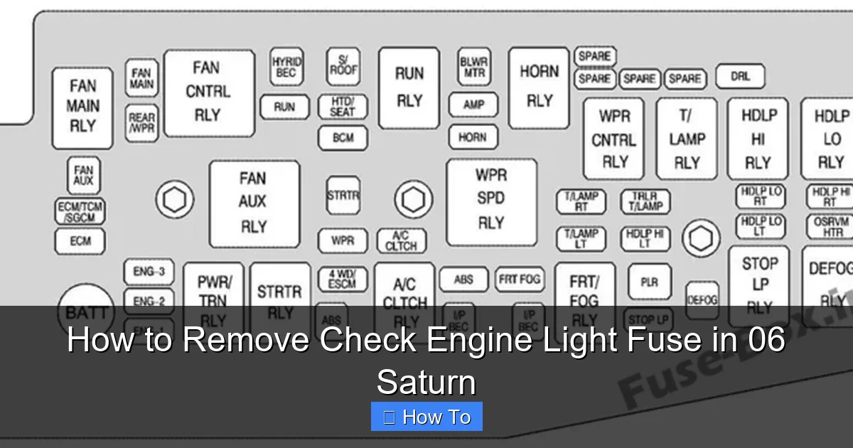 How to Remove Check Engine Light Fuse in 06 Saturn