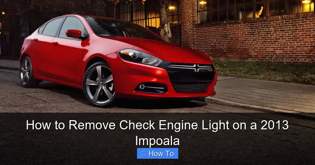 How to Remove Check Engine Light on a 2013 Impoala
