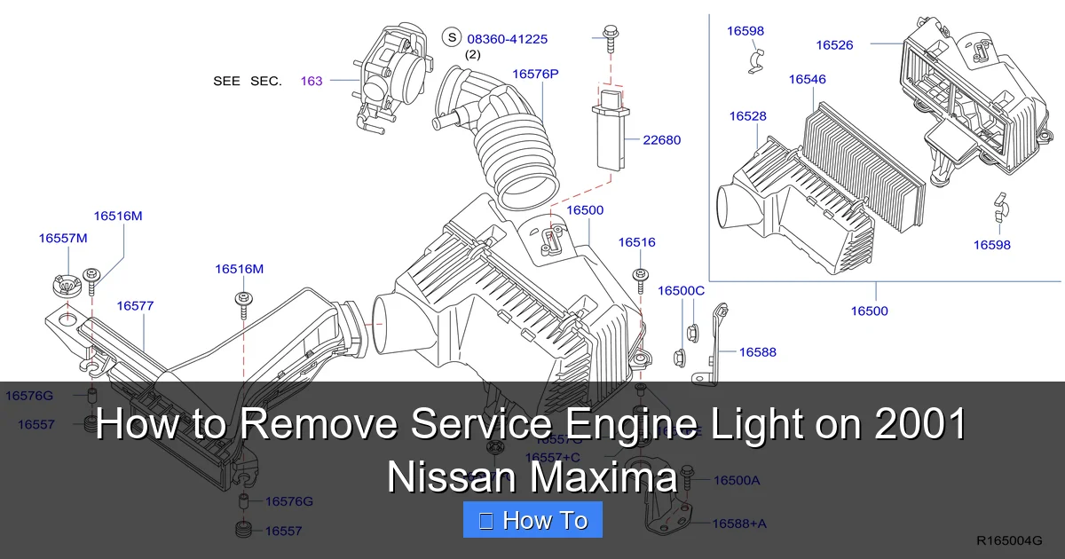 How to Remove Service Engine Light on 2001 Nissan Maxima