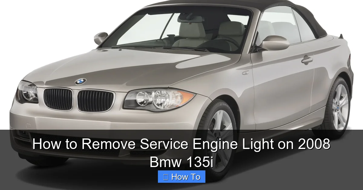 How to Remove Service Engine Light on 2008 Bmw 135i