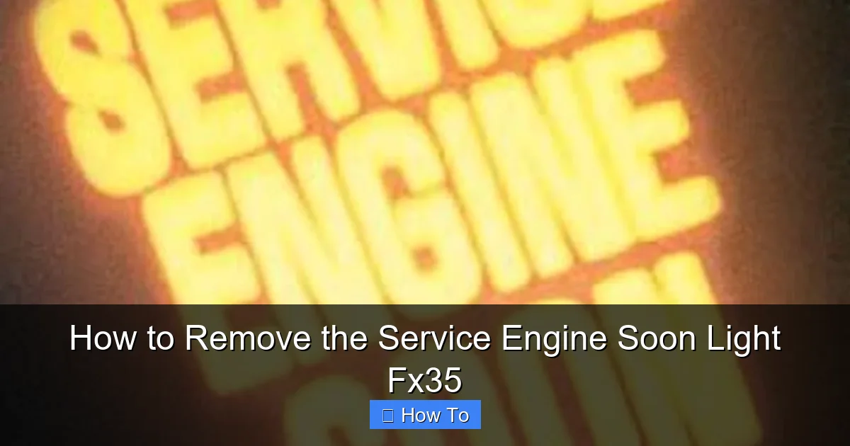 How to Remove the Service Engine Soon Light Fx35