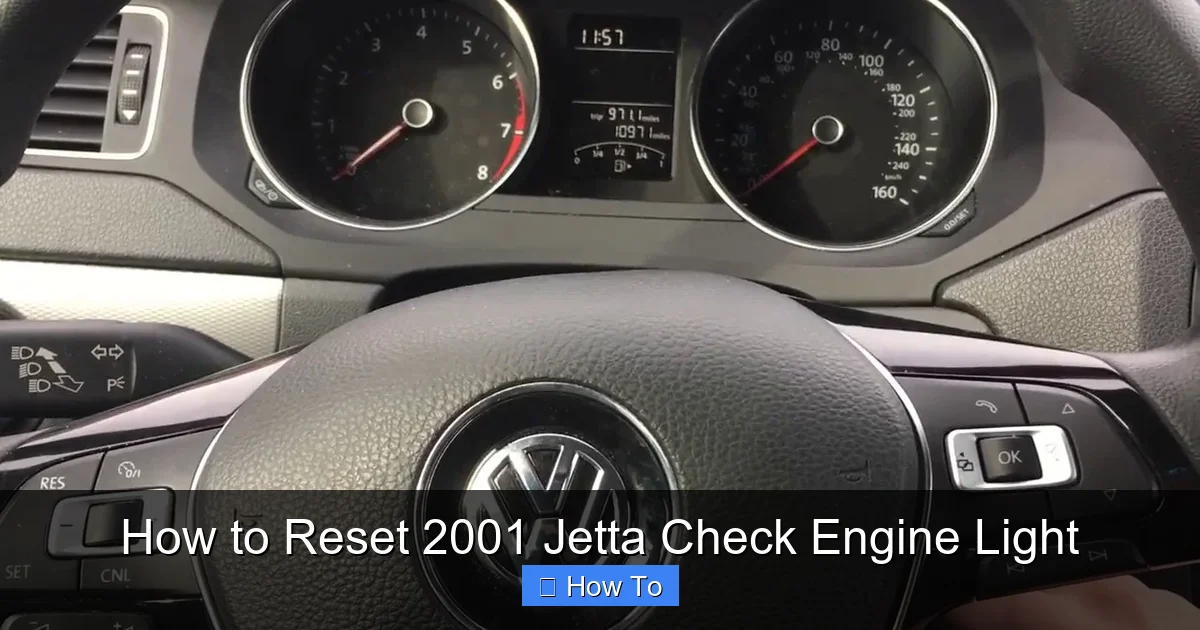 How to Reset 2001 Jetta Check Engine Light
