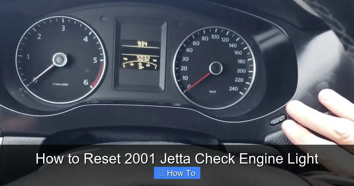 How to Reset 2001 Jetta Check Engine Light