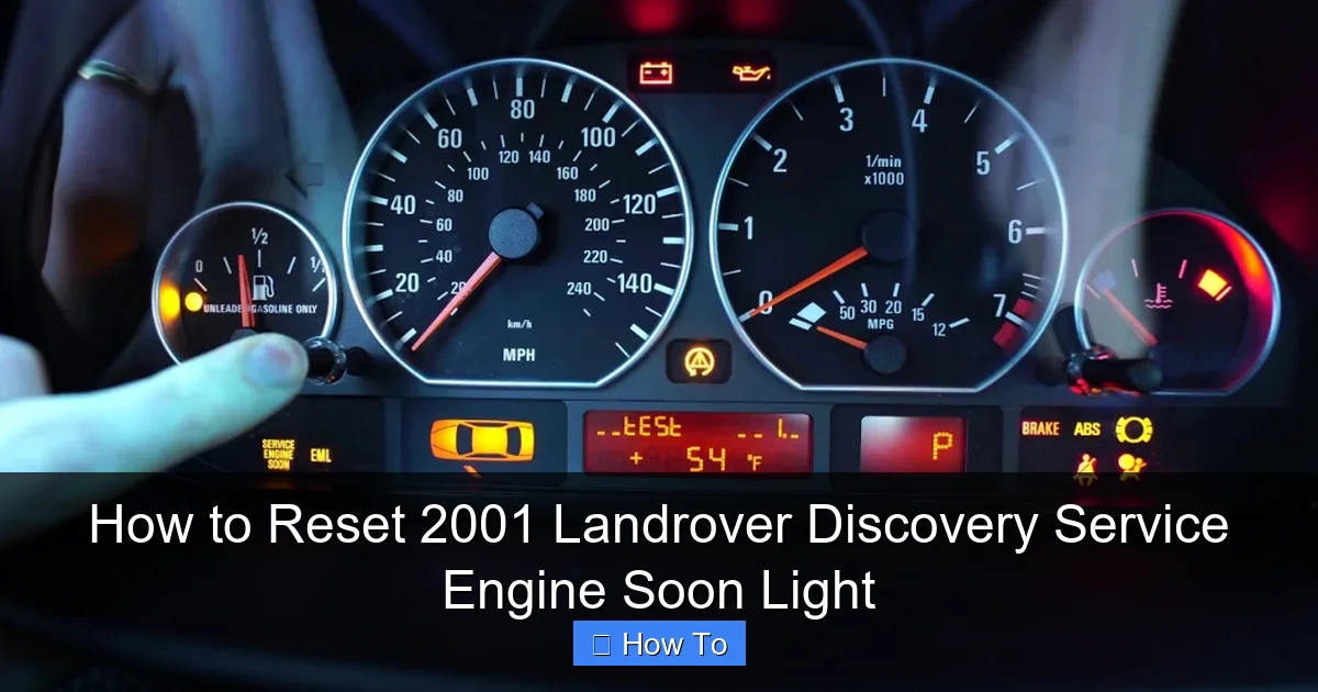 How to Reset 2001 Landrover Discovery Service Engine Soon Light