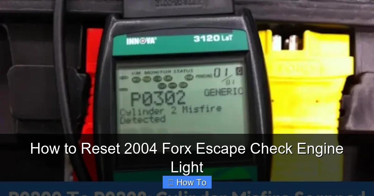 How to Reset 2004 Forx Escape Check Engine Light