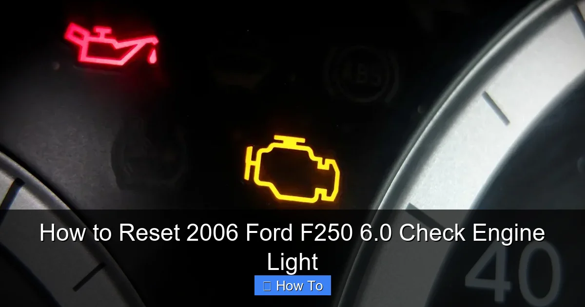 How to Reset 2006 Ford F250 6.0 Check Engine Light