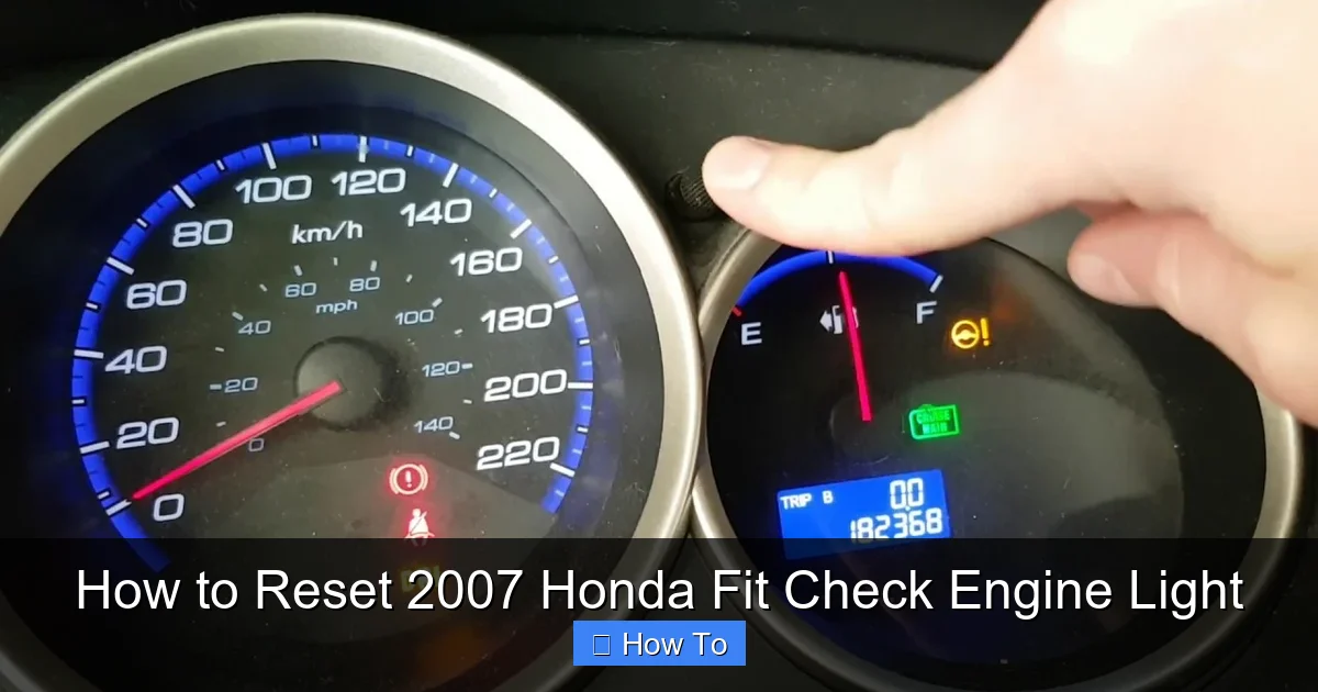 How to Reset 2007 Honda Fit Check Engine Light