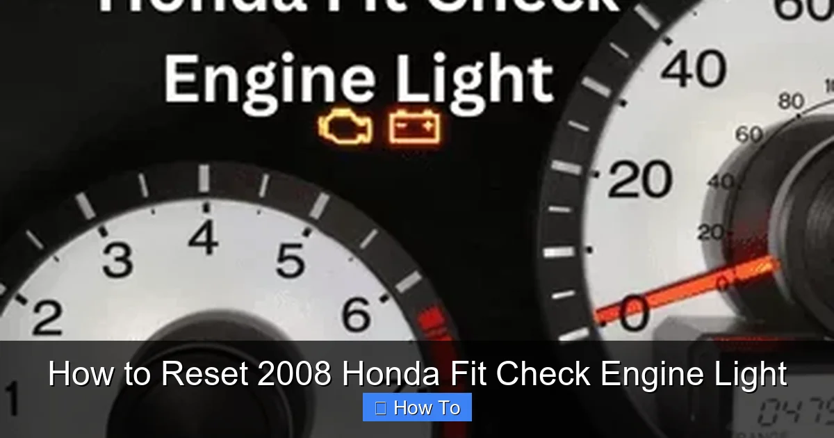 How to Reset 2008 Honda Fit Check Engine Light