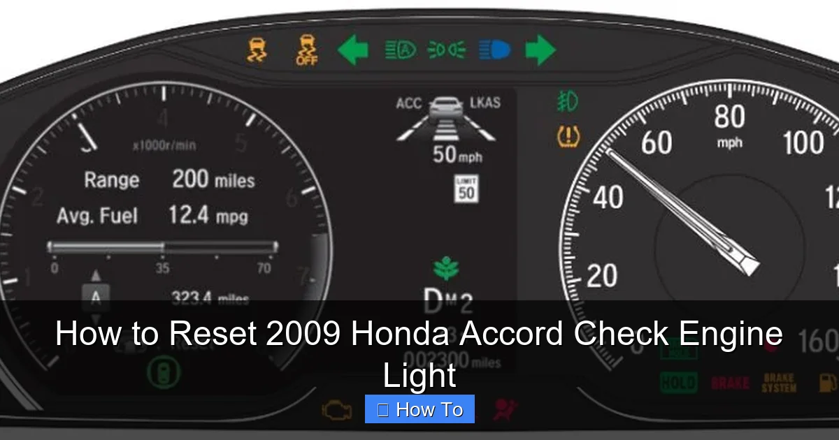 How to Reset 2009 Honda Accord Check Engine Light