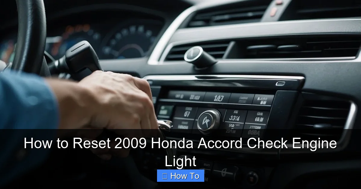 How to Reset 2009 Honda Accord Check Engine Light