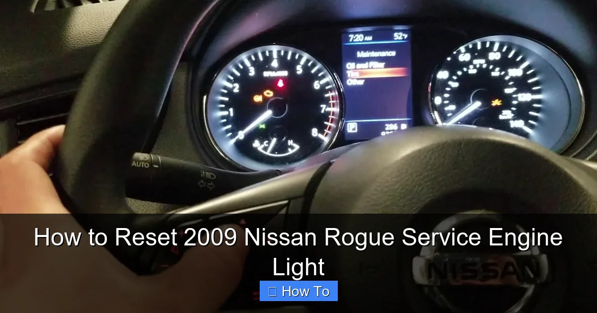 How to Reset 2009 Nissan Rogue Service Engine Light