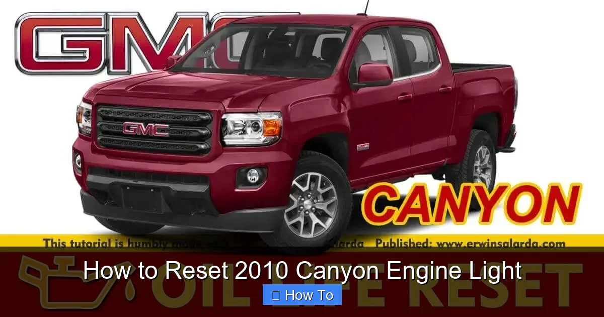 How to Reset 2010 Canyon Engine Light