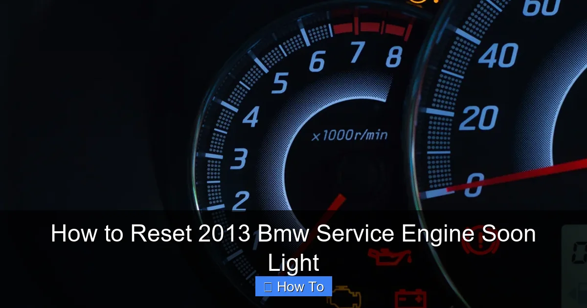 How to Reset 2013 Bmw Service Engine Soon Light