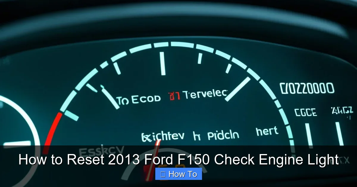 How to Reset 2013 Ford F150 Check Engine Light