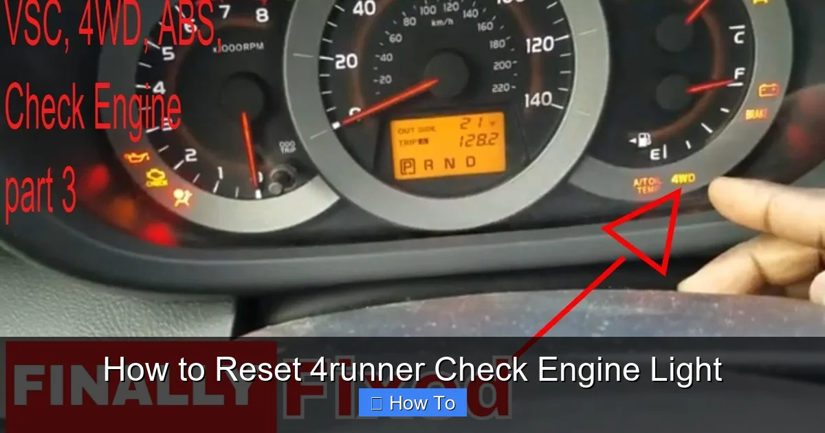 How to Reset 4runner Check Engine Light