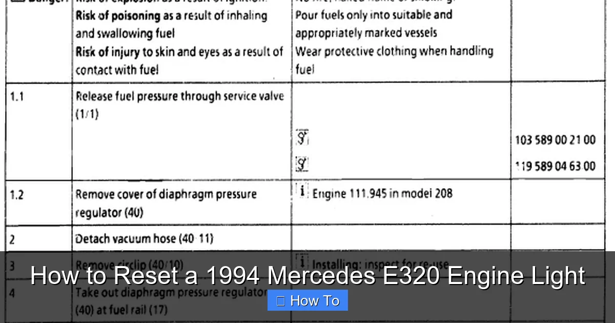 How to Reset a 1994 Mercedes E320 Engine Light