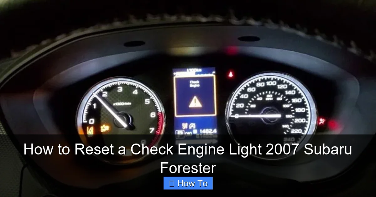 How to Reset a Check Engine Light 2007 Subaru Forester