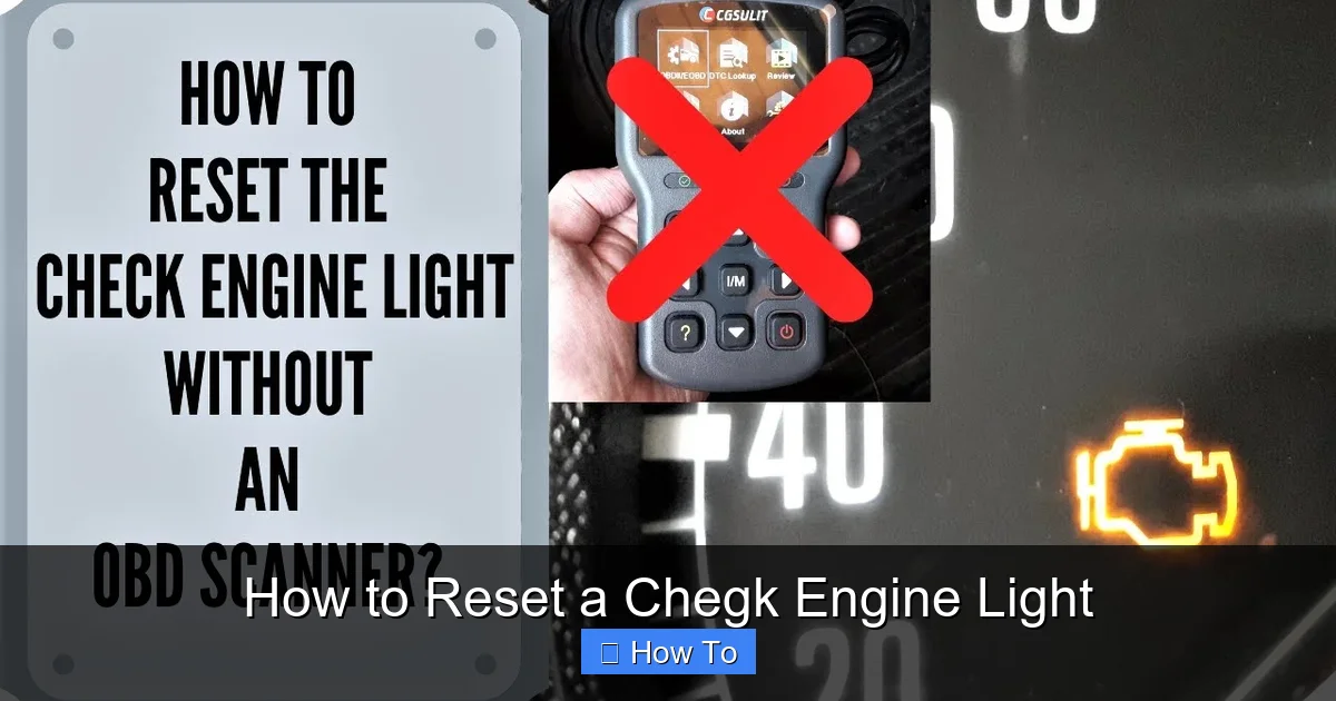 How to Reset a Chegk Engine Light