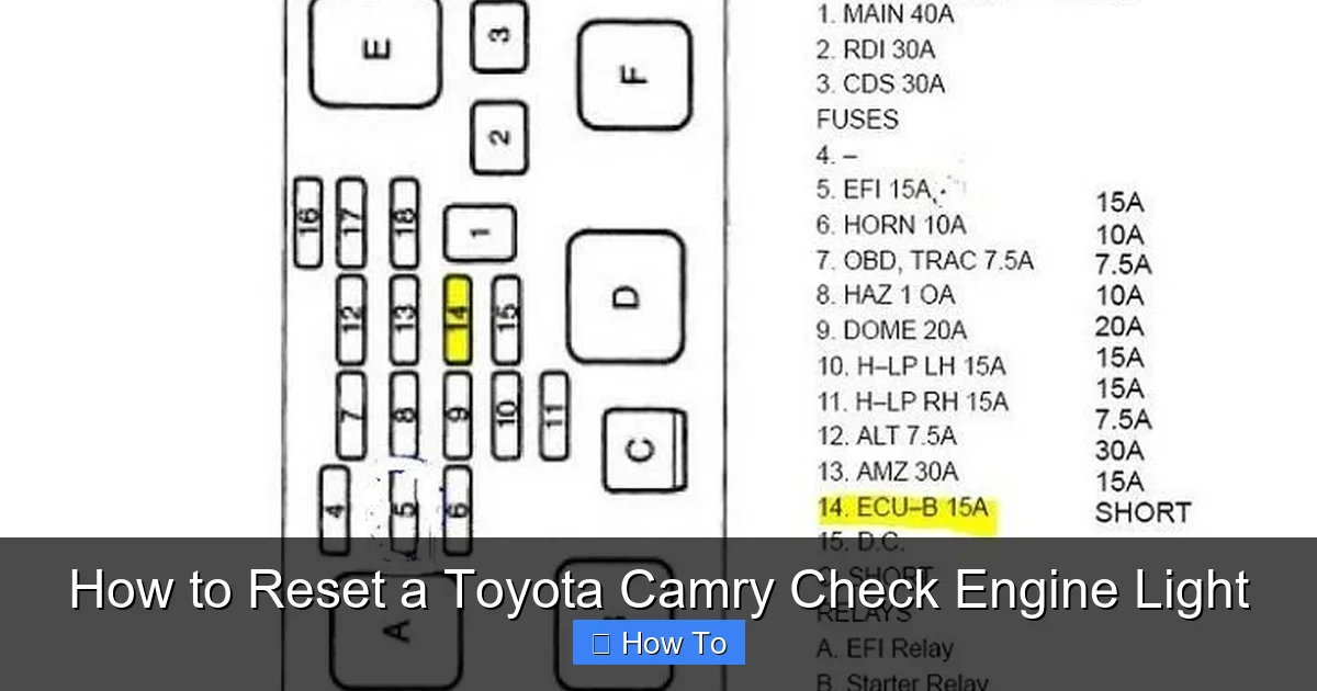 How to Reset a Toyota Camry Check Engine Light