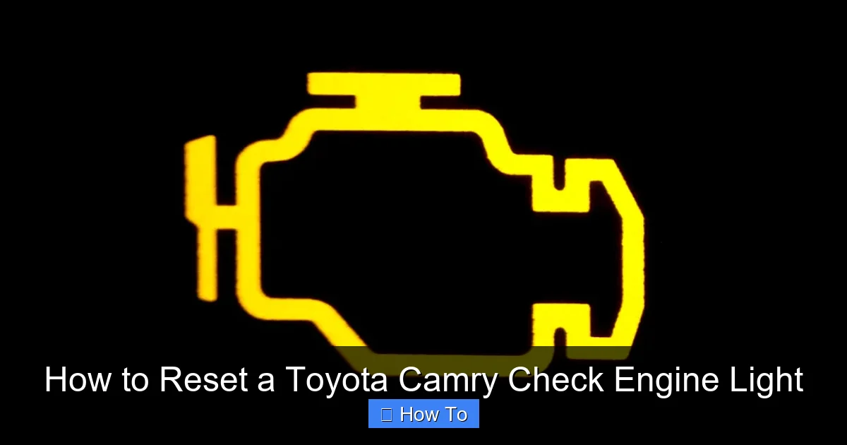 How to Reset a Toyota Camry Check Engine Light