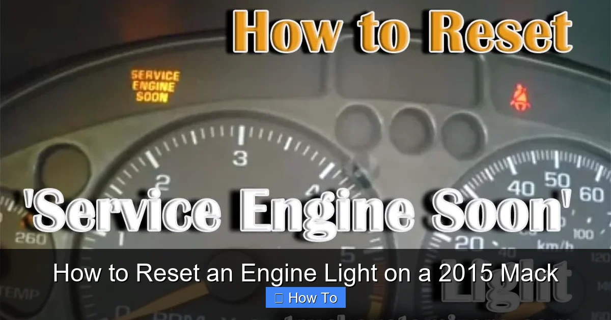 How to Reset an Engine Light on a 2015 Mack