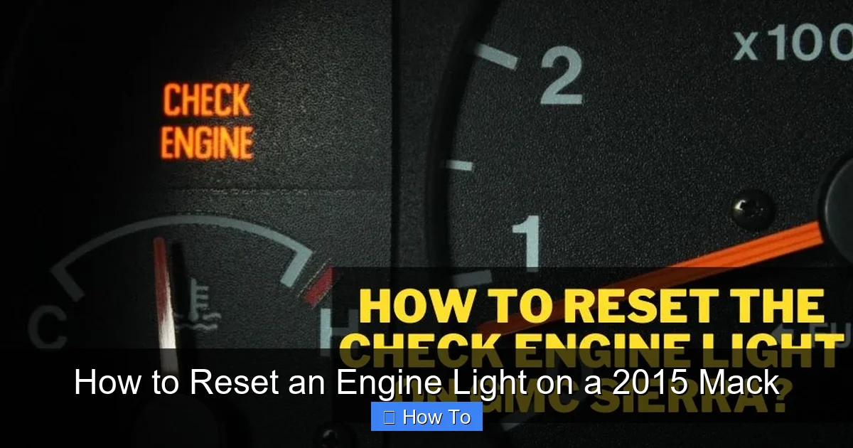 How to Reset an Engine Light on a 2015 Mack