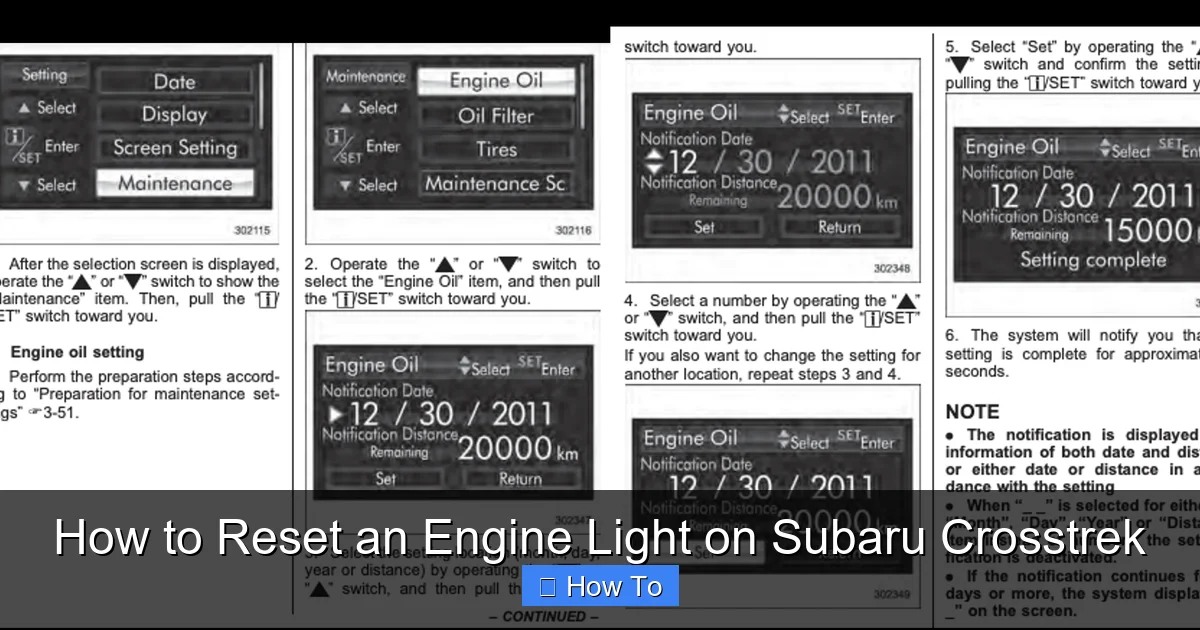How to Reset an Engine Light on Subaru Crosstrek