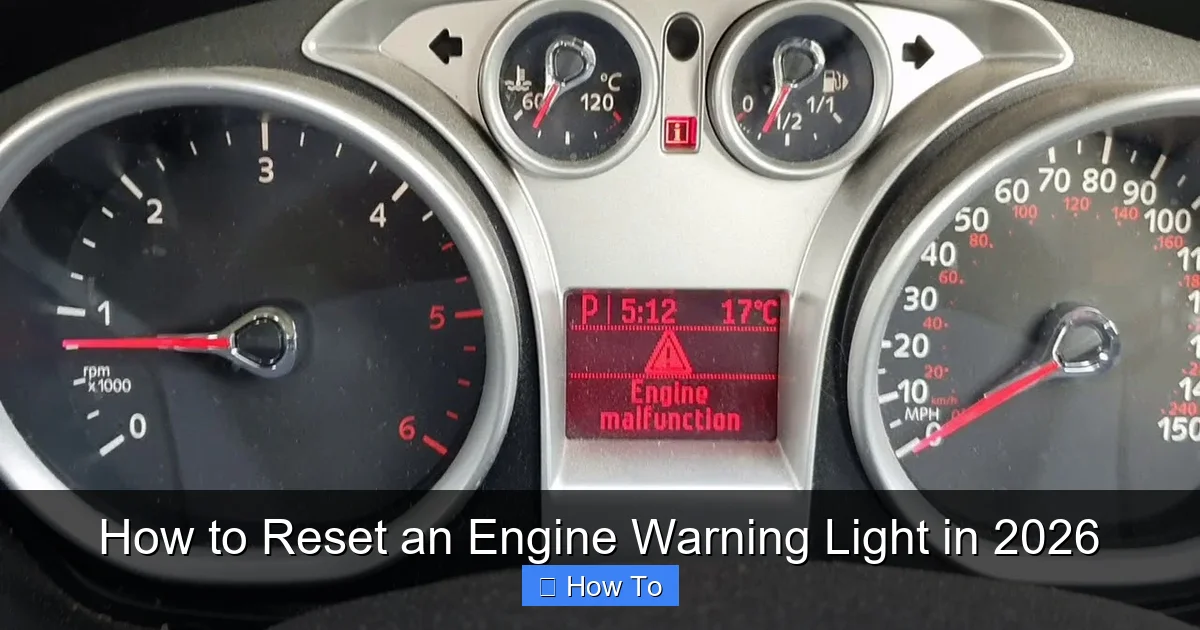 How to Reset an Engine Warning Light in 2026