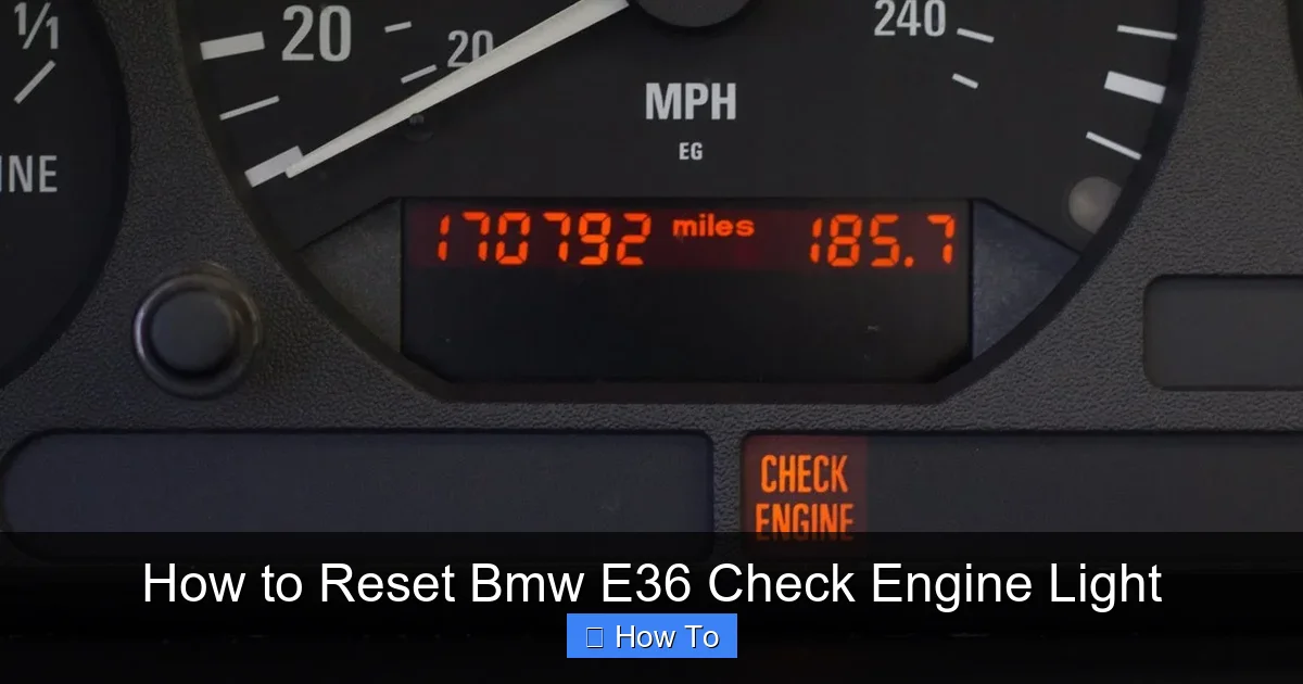 How to Reset Bmw E36 Check Engine Light