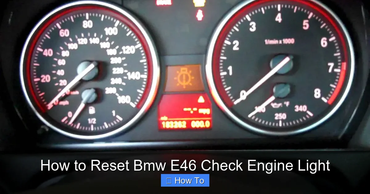 How to Reset Bmw E46 Check Engine Light