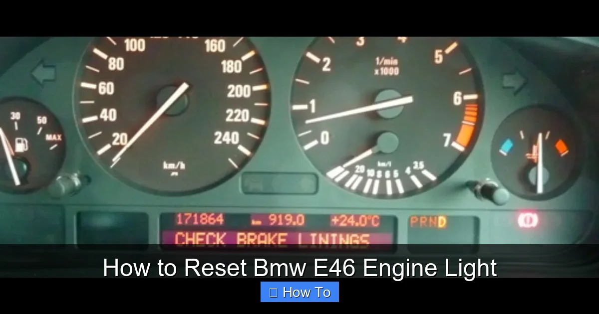 How to Reset Bmw E46 Engine Light