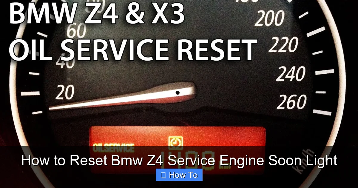 How to Reset Bmw Z4 Service Engine Soon Light