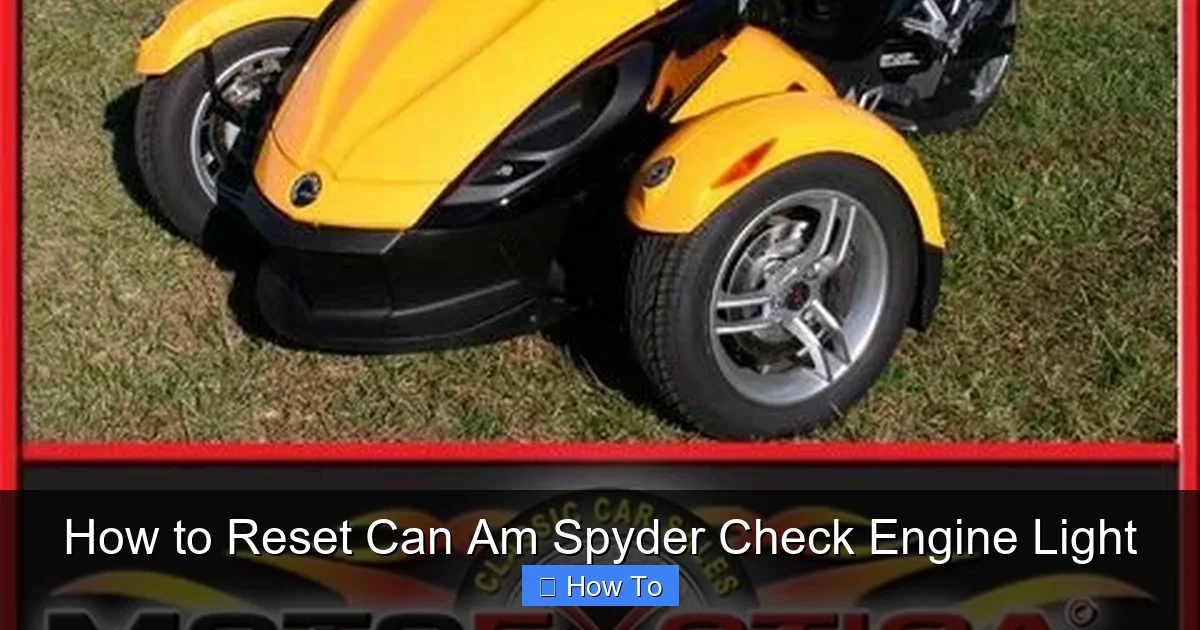 How to Reset Can Am Spyder Check Engine Light