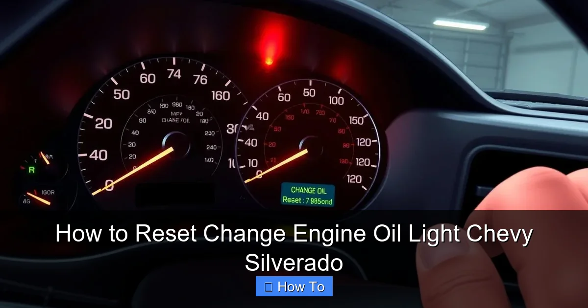 How to Reset Change Engine Oil Light Chevy Silverado