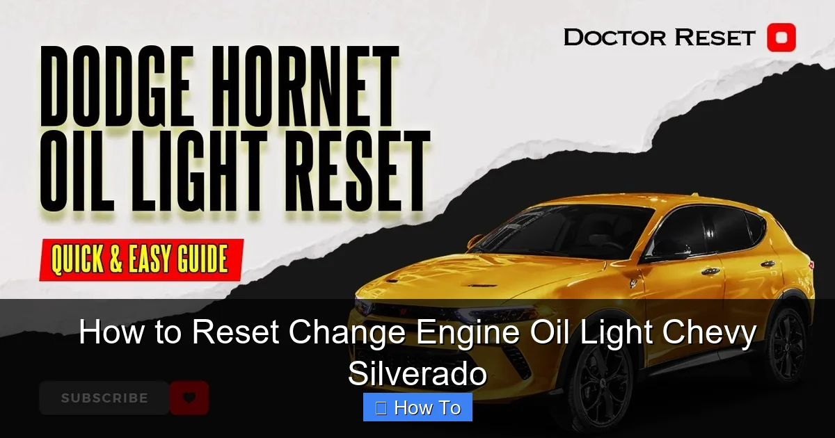 How to Reset Change Engine Oil Light Chevy Silverado