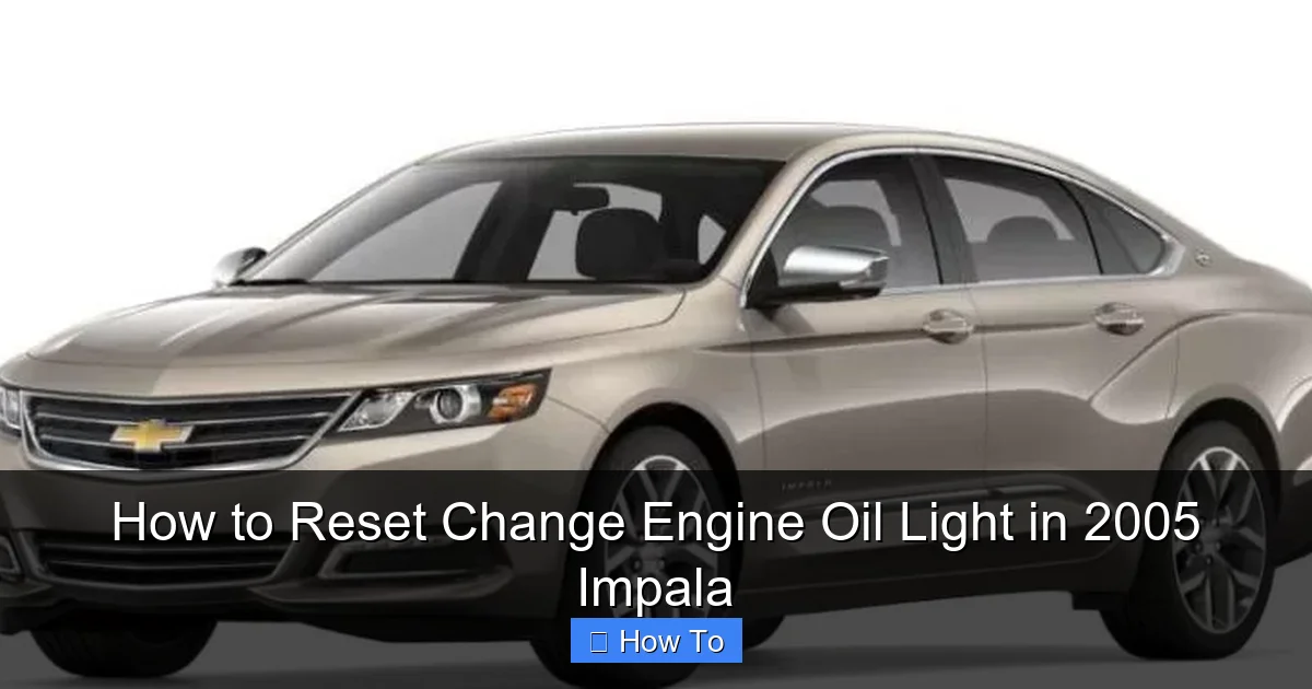 How to Reset Change Engine Oil Light in 2005 Impala