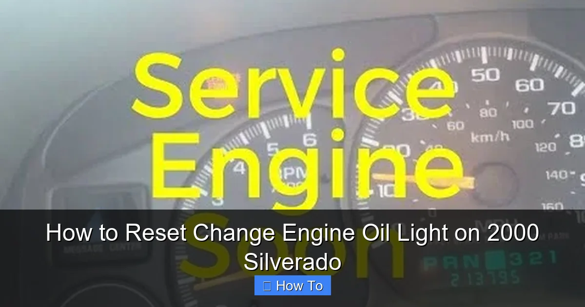 How to Reset Change Engine Oil Light on 2000 Silverado