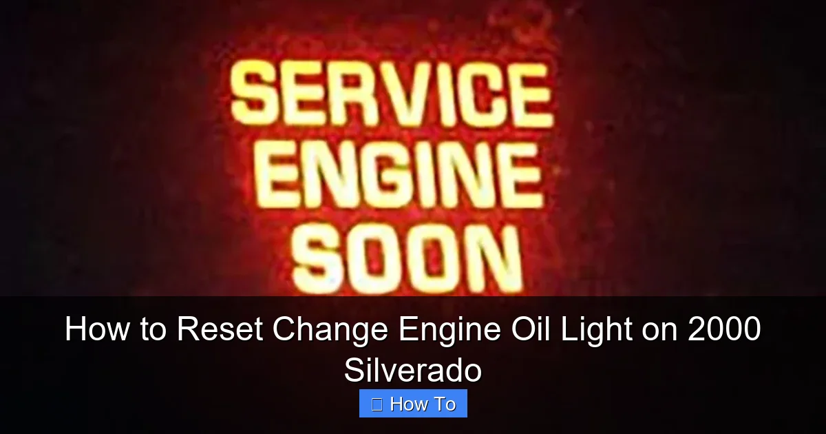 How to Reset Change Engine Oil Light on 2000 Silverado