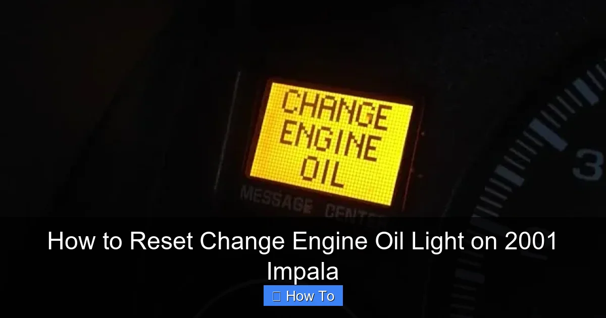 How to Reset Change Engine Oil Light on 2001 Impala