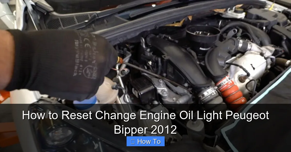 How to Reset Change Engine Oil Light Peugeot Bipper 2012