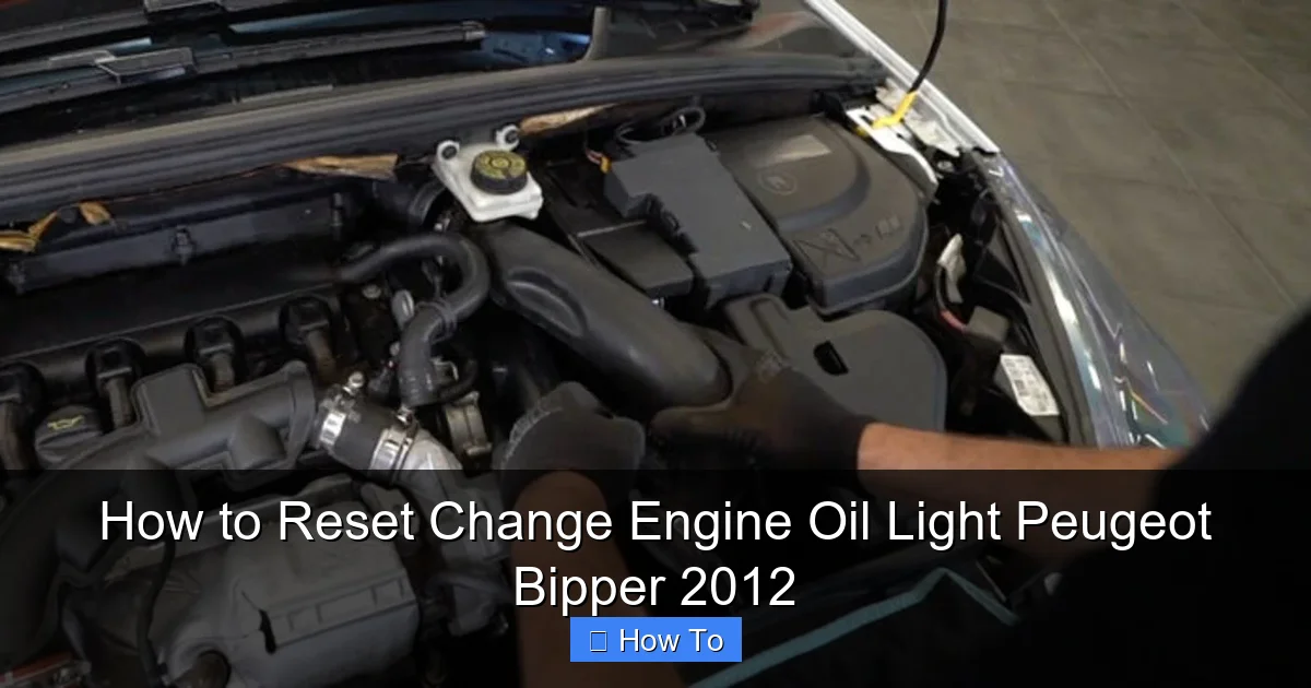 How to Reset Change Engine Oil Light Peugeot Bipper 2012