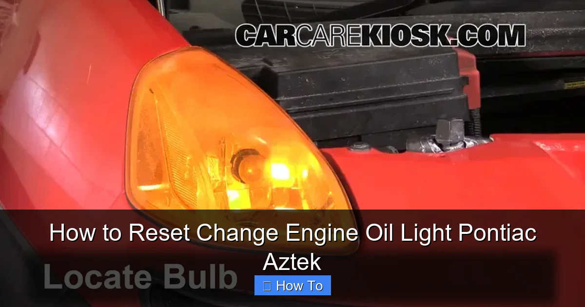 How to Reset Change Engine Oil Light Pontiac Aztek